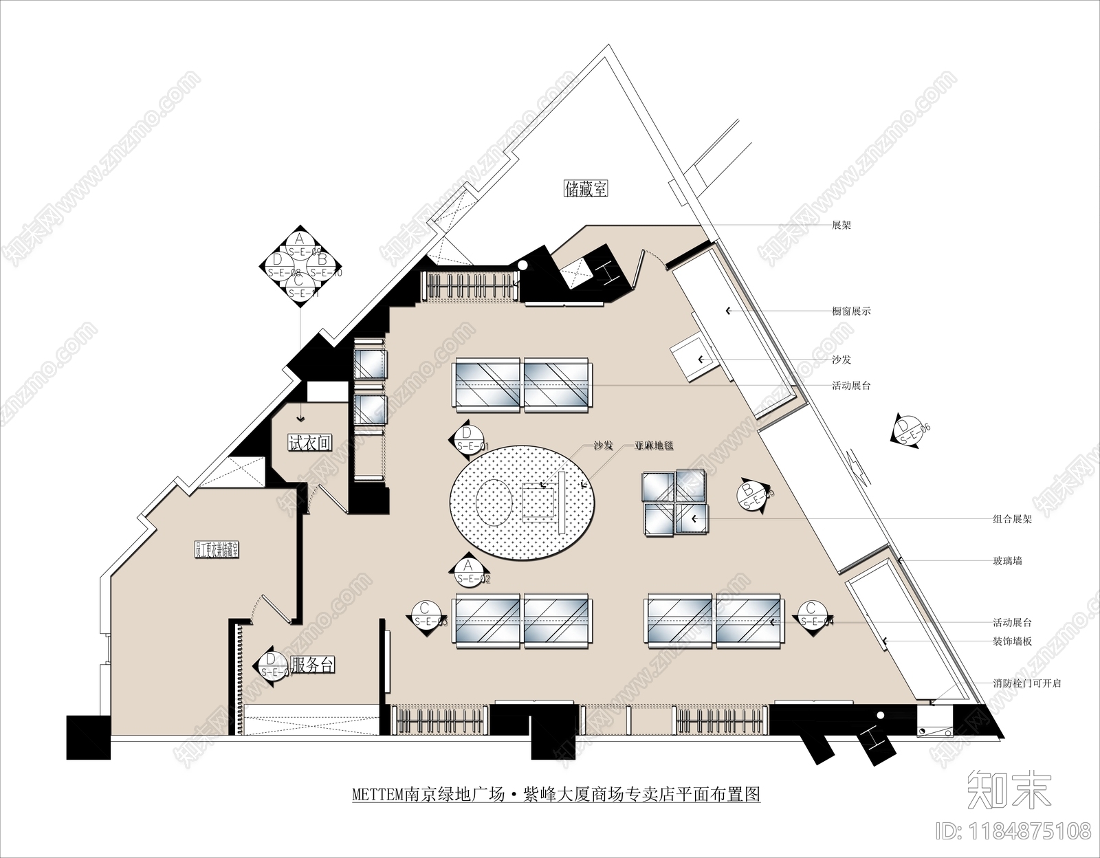 现代服装店cad施工图下载【ID:1184875108】