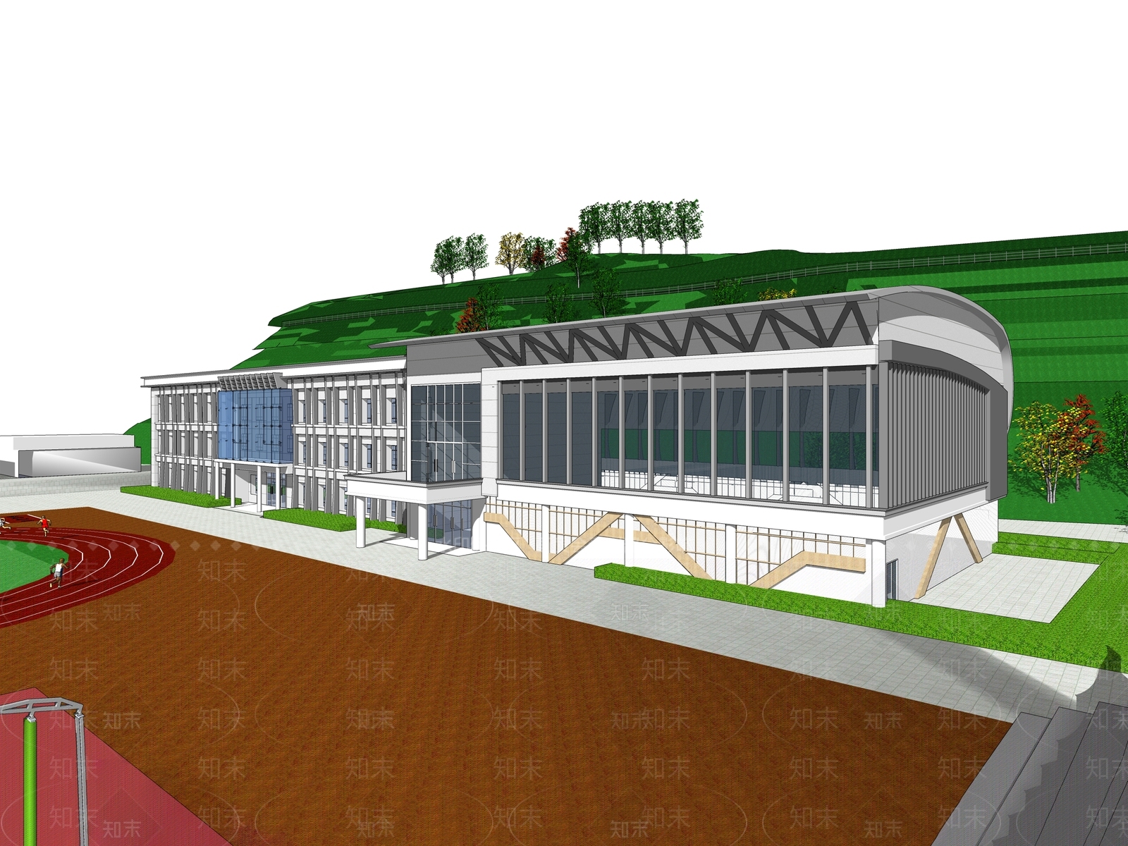 现代体育建筑SU模型下载【ID:1184875524】