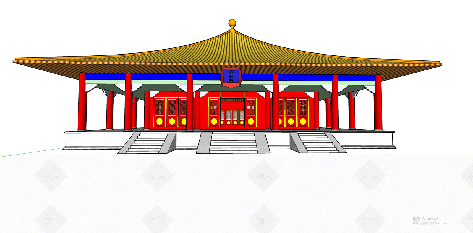 中式古建筑SU模型下载【ID:1184877630】