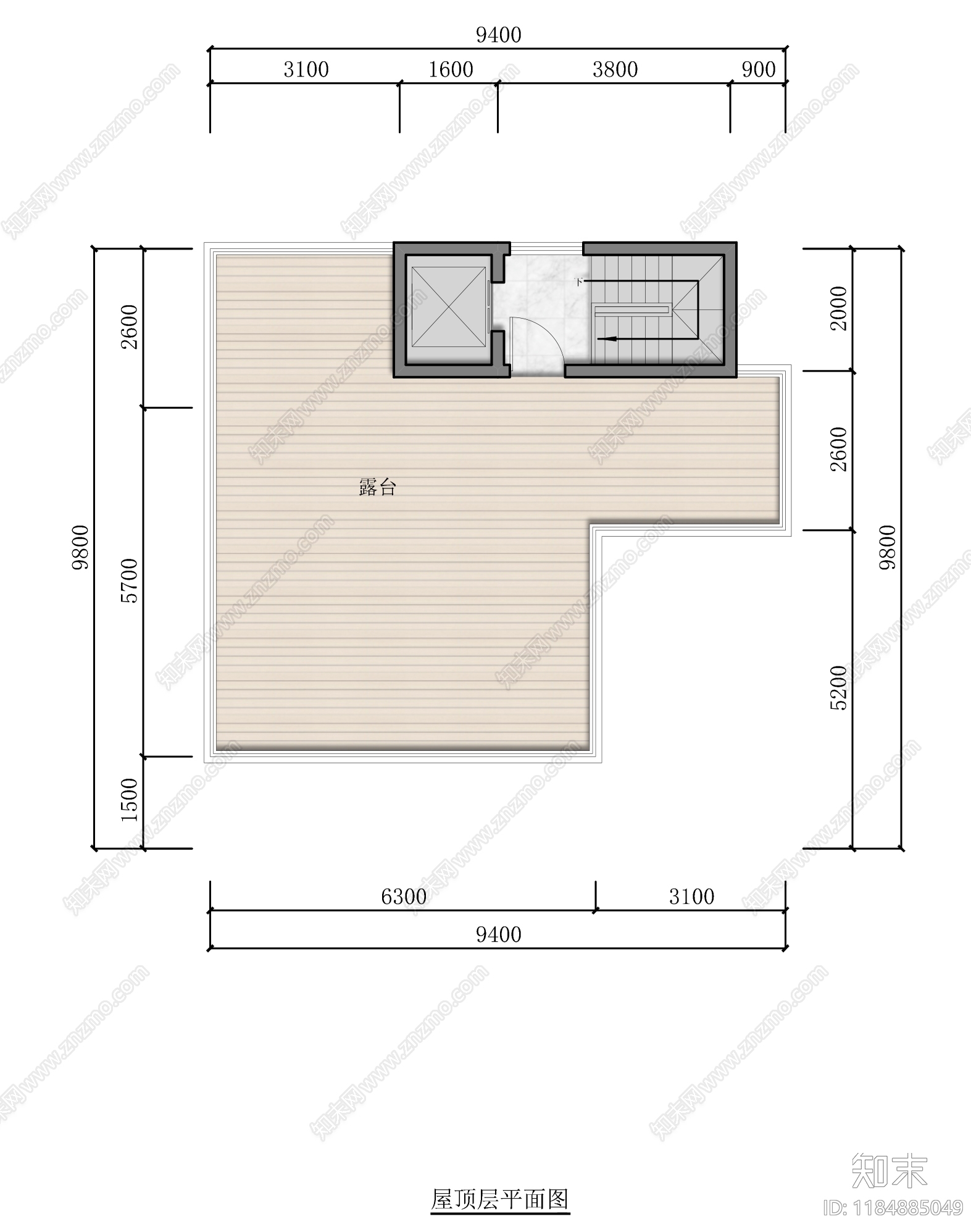 现代住宅楼建筑cad施工图下载【ID:1184885049】