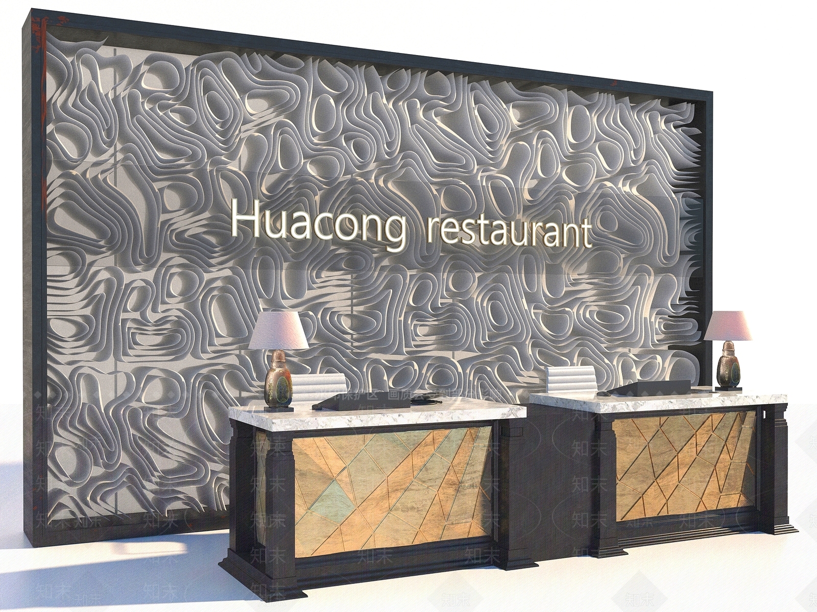 现代风格接待台3D模型下载【ID:1184892311】