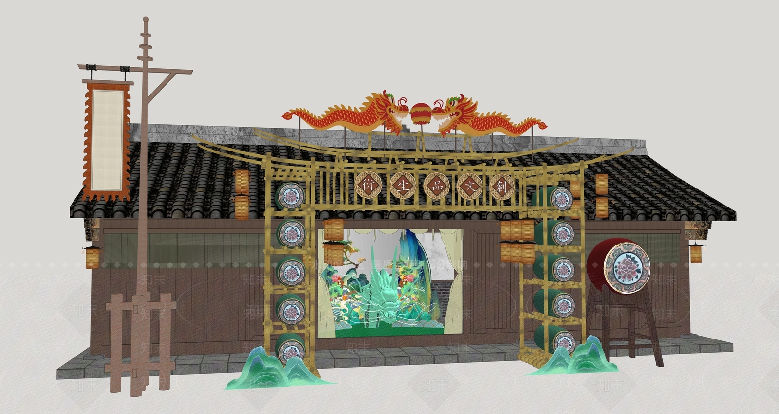 中式其他文化空间SU模型下载【ID:1184894961】