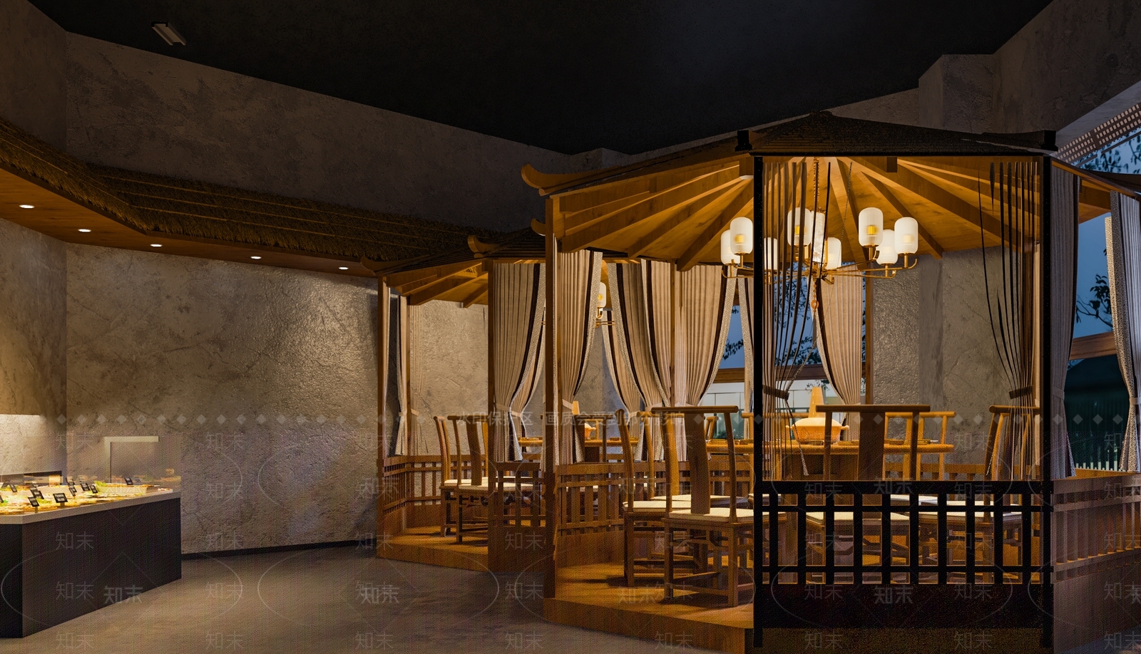 新中式其他餐饮空间3D模型下载【ID:1184900962】