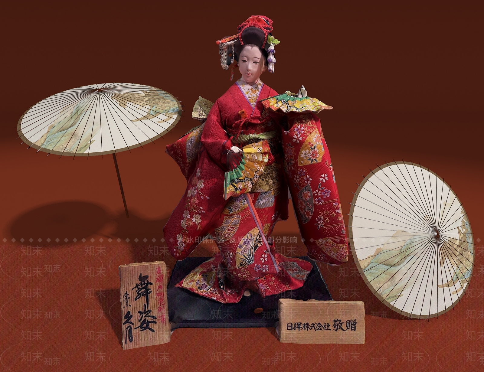 日式摆件组合3D模型下载【ID:1184904444】