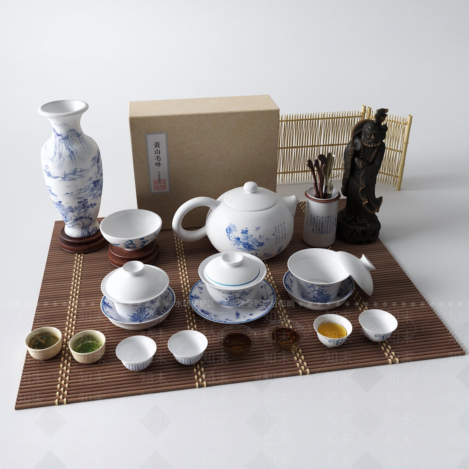 现代茶具3D模型下载【ID:1185602027】