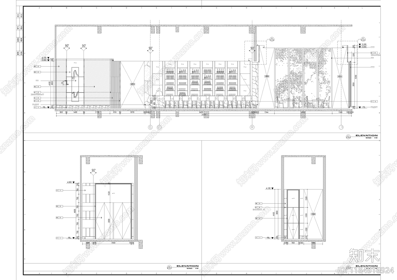 现代日式其他餐饮空间cad施工图下载【ID:1184916924】