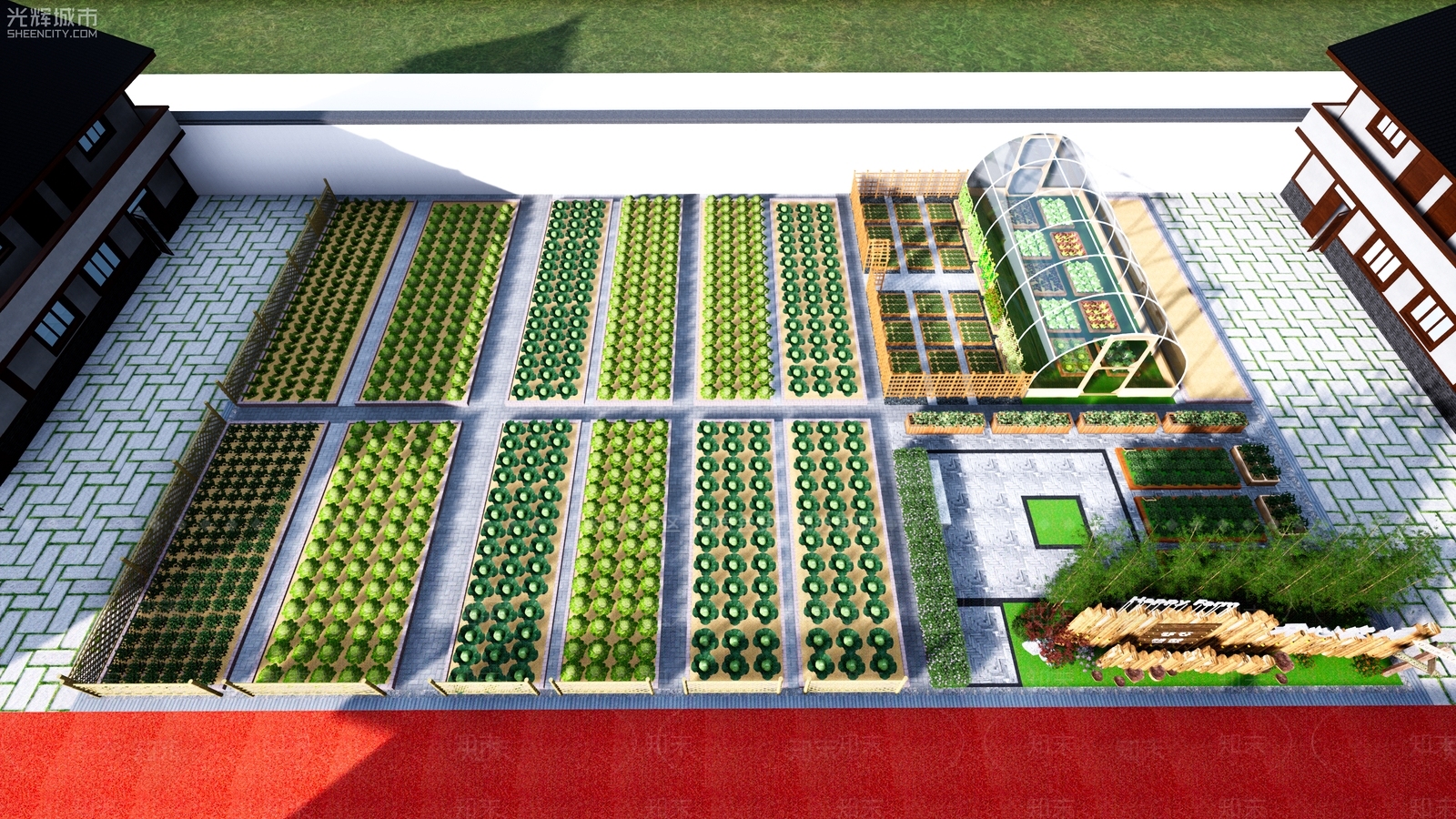 现代工业校园景观SU模型下载【ID:1184917460】