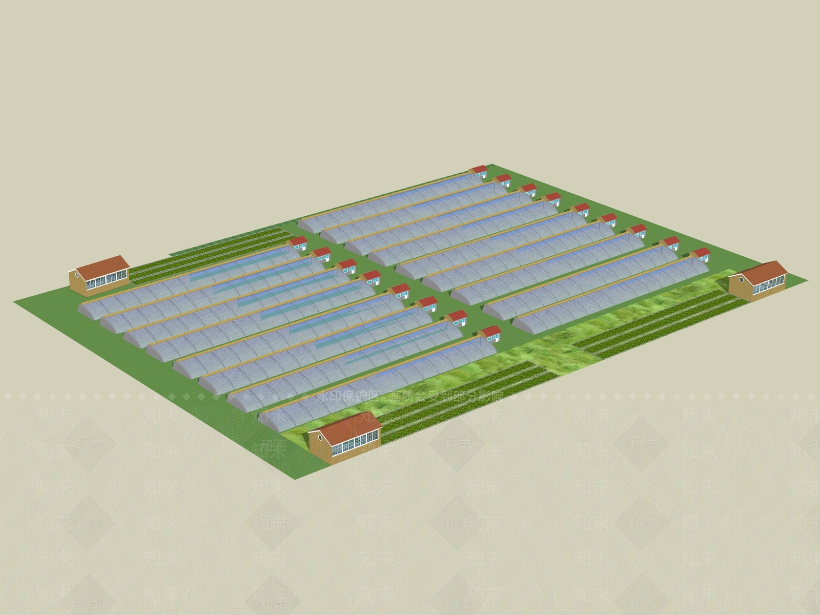 现代简约大棚SU模型下载【ID:1184918643】