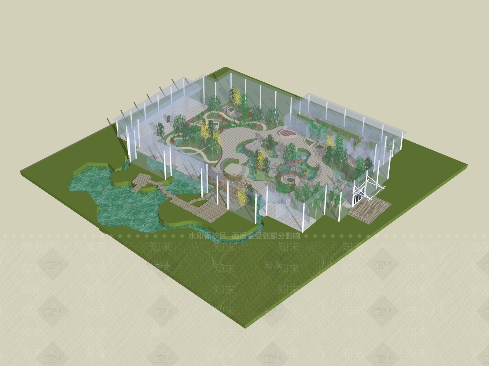 现代简约大棚SU模型下载【ID:1184919121】