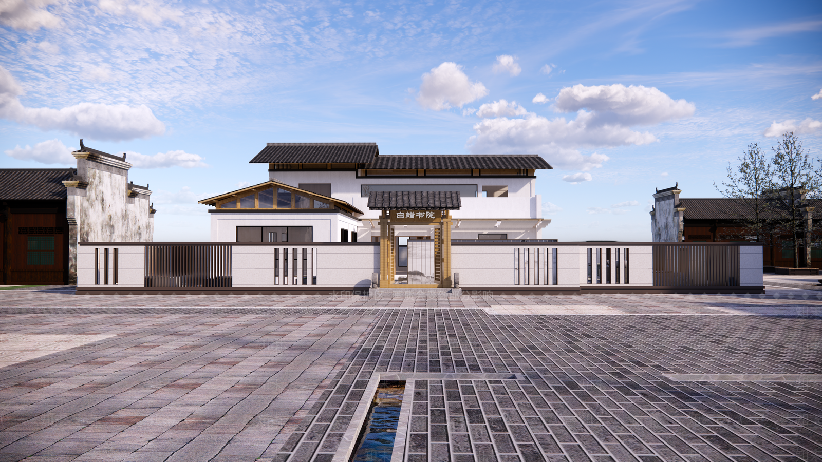 中式现代小公建SU模型下载【ID:1185509492】