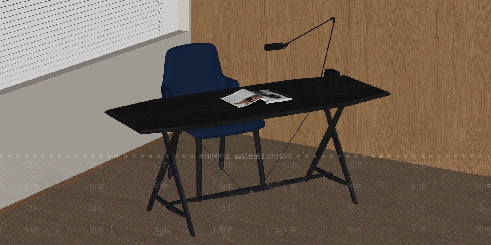 现代书桌椅SU模型下载【ID:1184923139】