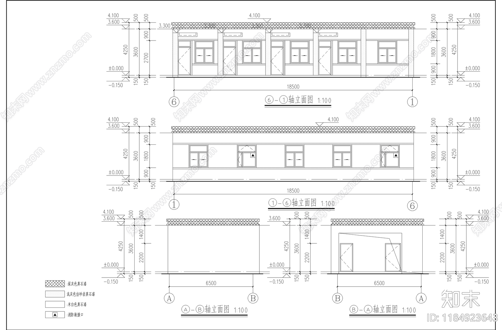 现代办公楼建筑施工图下载【ID:1184923643】