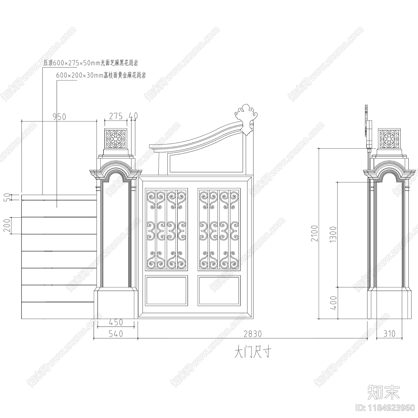 欧式庭院cad施工图下载【ID:1184923960】