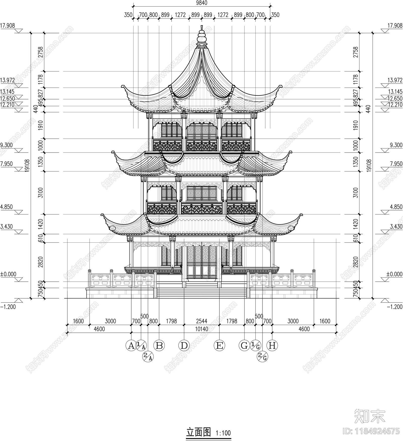 中式古建施工图下载【ID:1184924675】