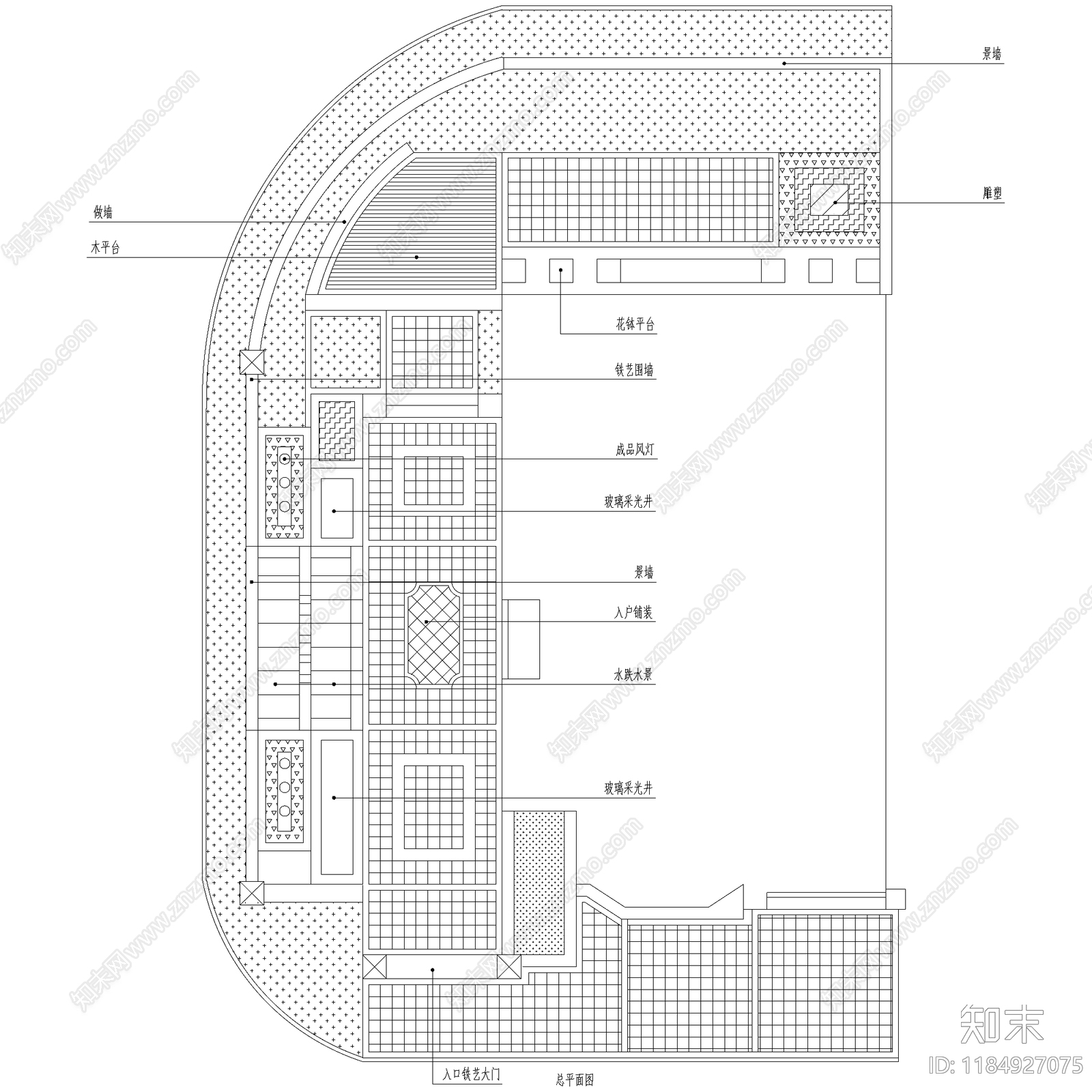 欧式庭院cad施工图下载【ID:1184927075】