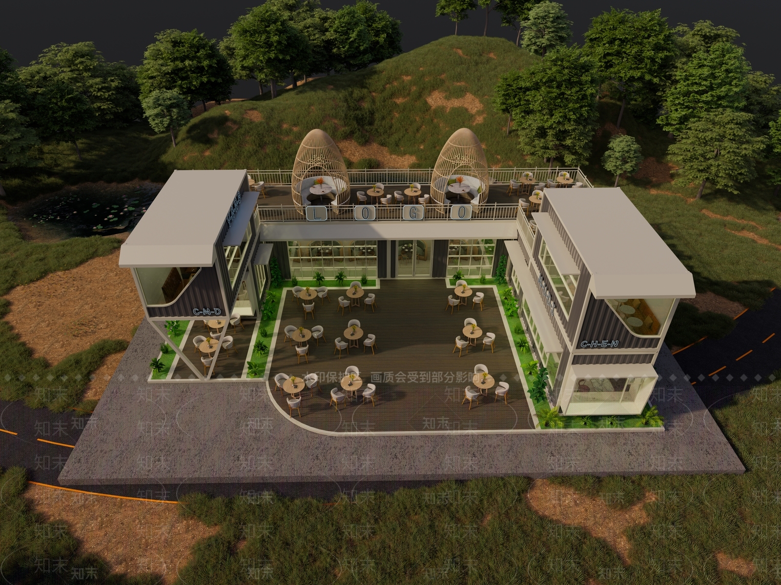现代风格建筑SU模型下载【ID:1184937497】