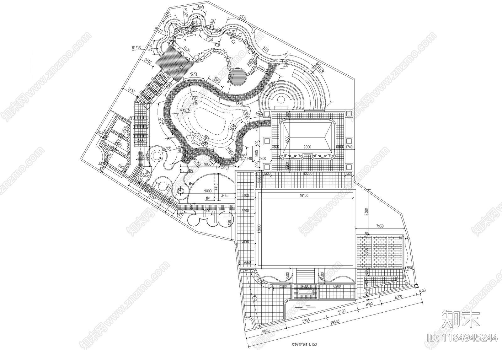 庭院cad施工图下载【ID:1184945244】