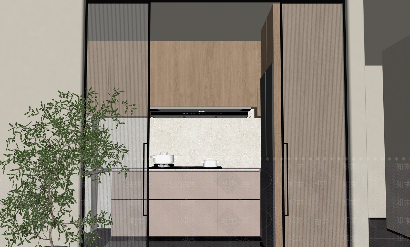 现代推拉门SU模型下载【ID:1184946659】