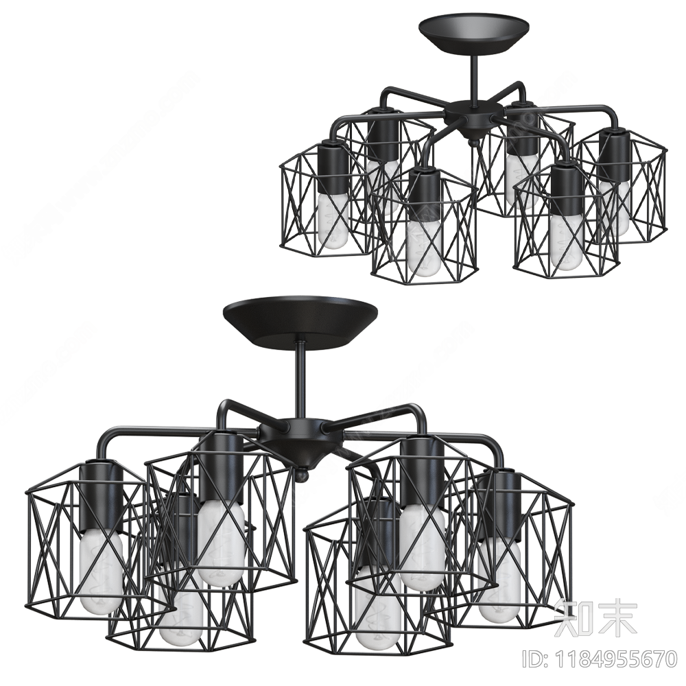 现代工业吊灯SU模型下载【ID:1184955670】