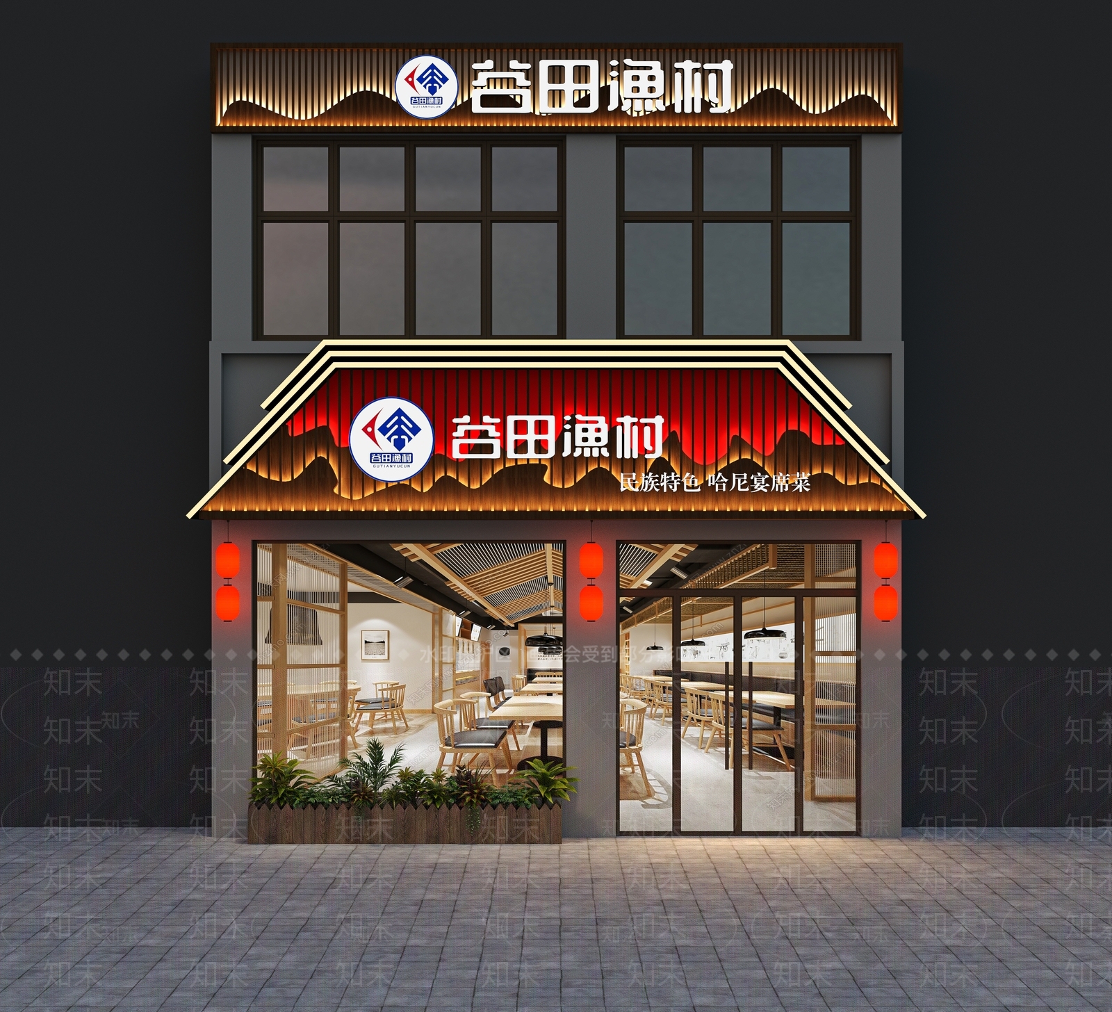 新中式中式门头SU模型下载【ID:1184963914】