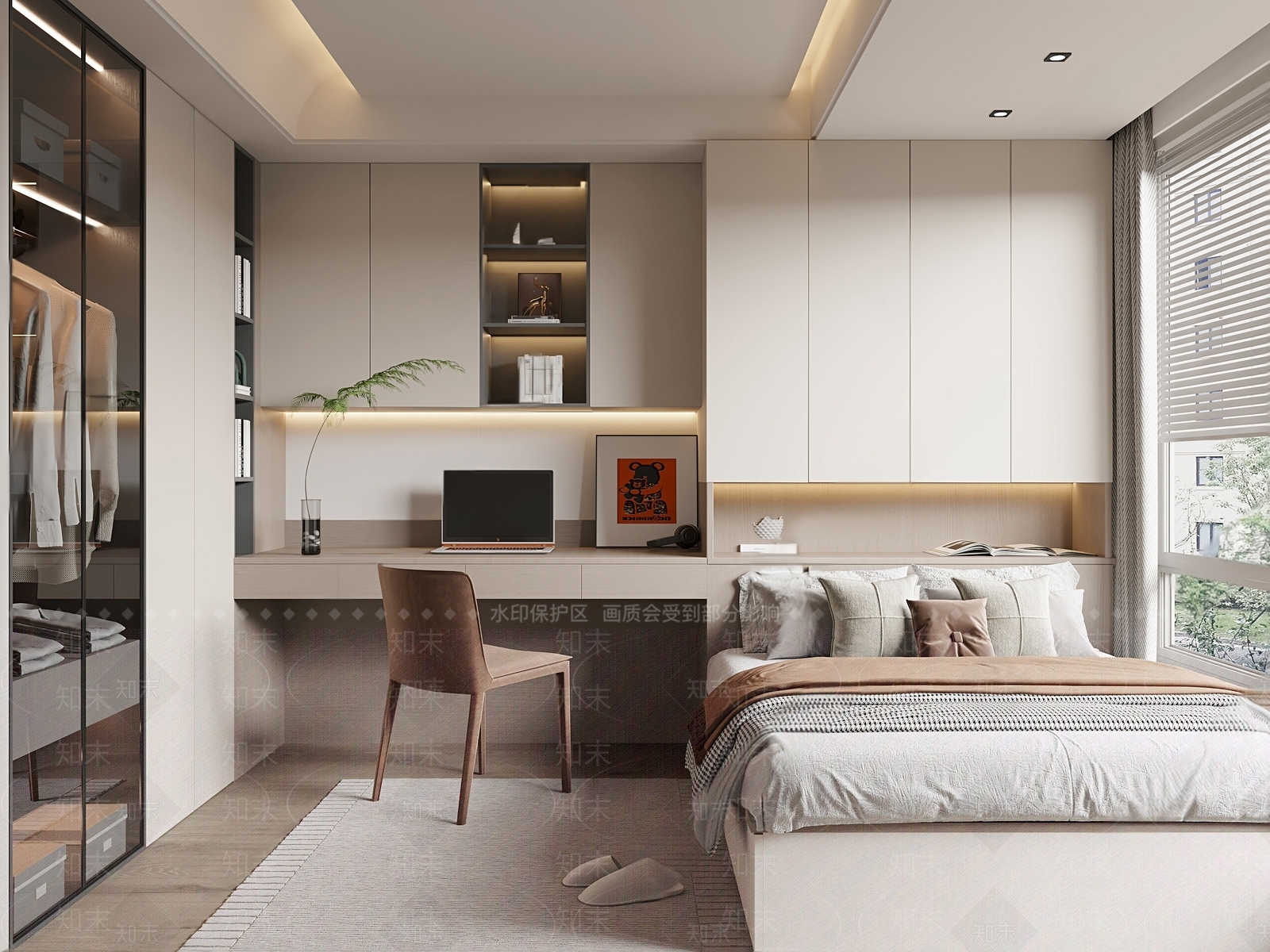 现代榻榻米卧室3D模型下载【ID:1184966187】