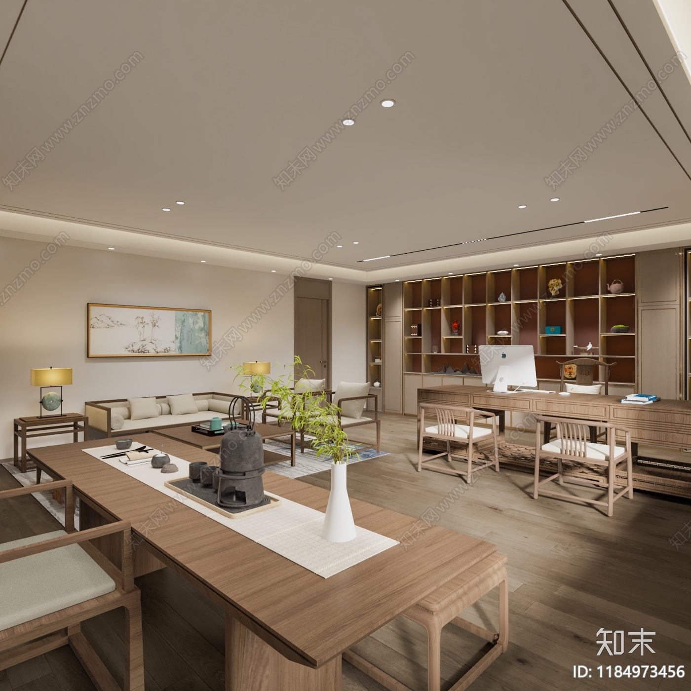 现代轻奢办公室3D模型下载【ID:1184973456】