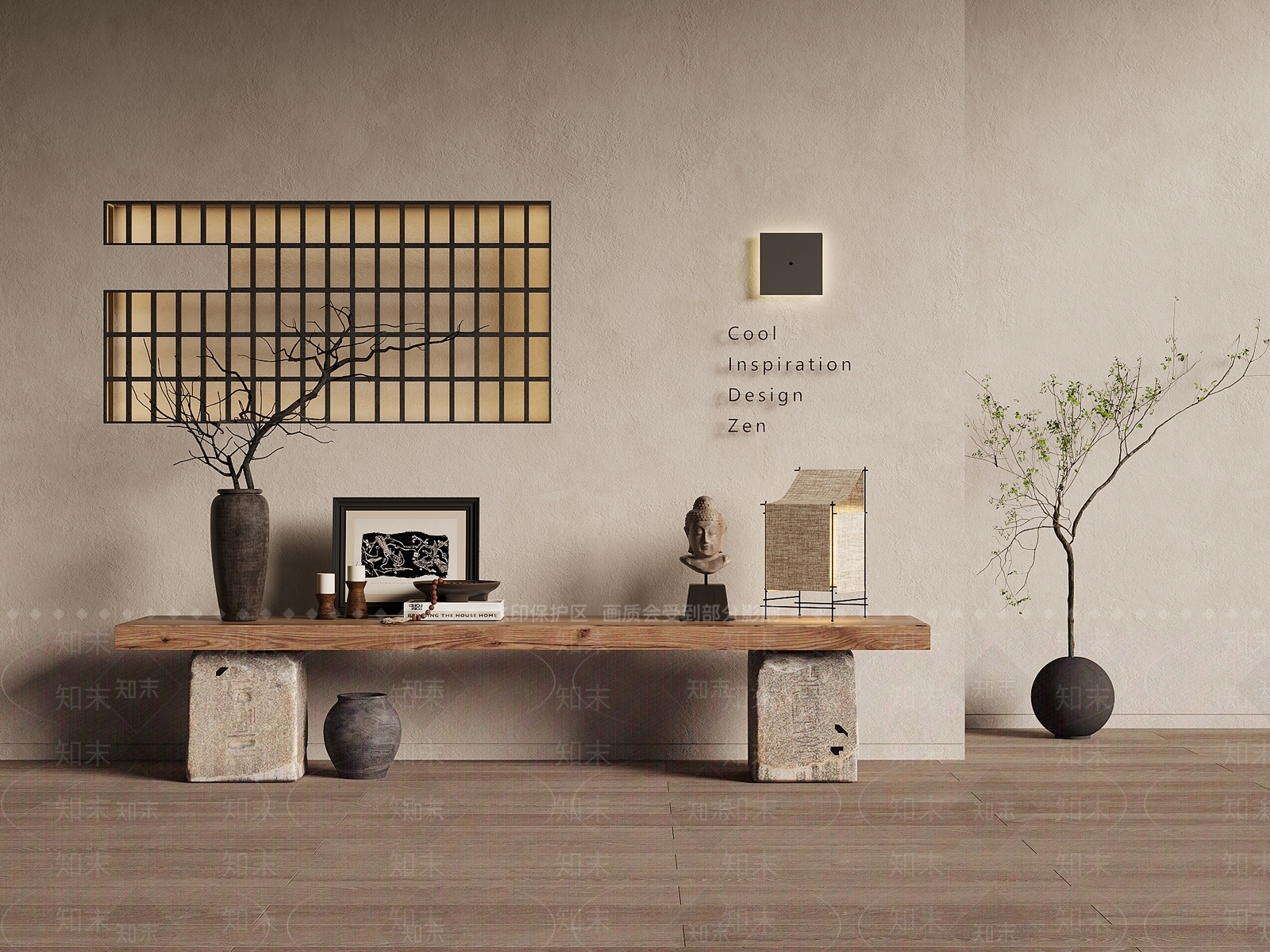侘寂条案3D模型下载【ID:1184981090】