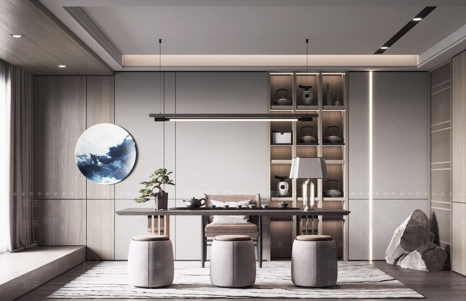 现代书房3D模型下载【ID:1184980769】