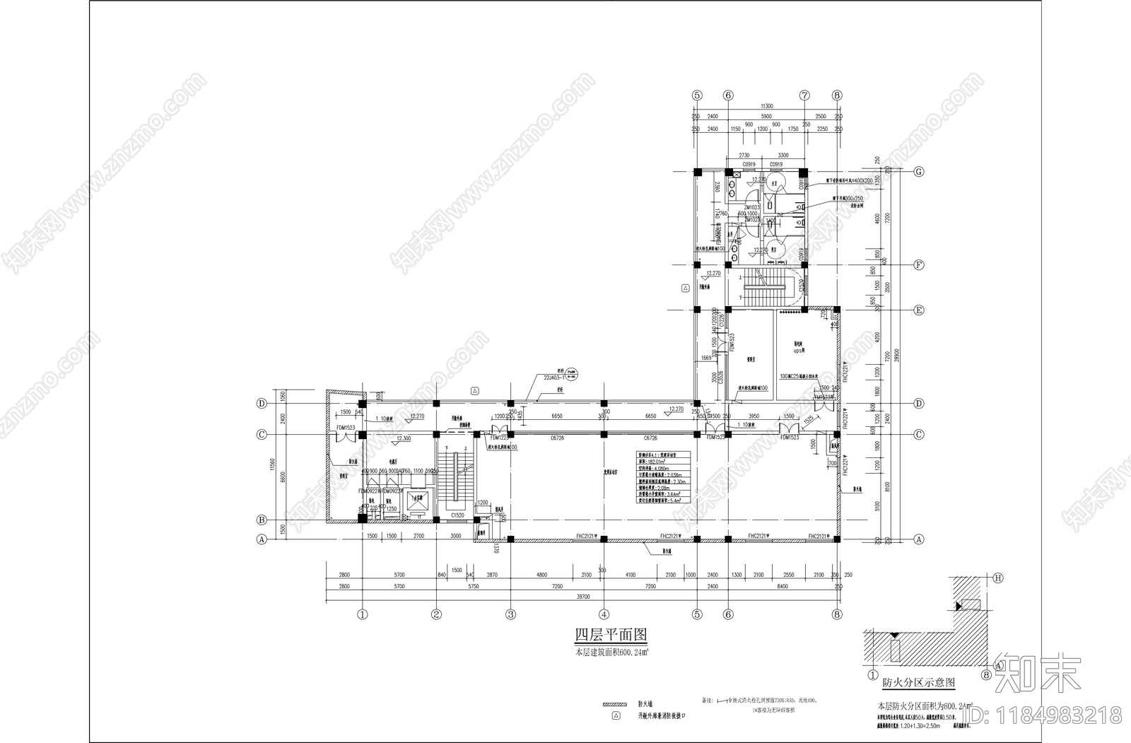 现代办公楼建筑cad施工图下载【ID:1184983218】