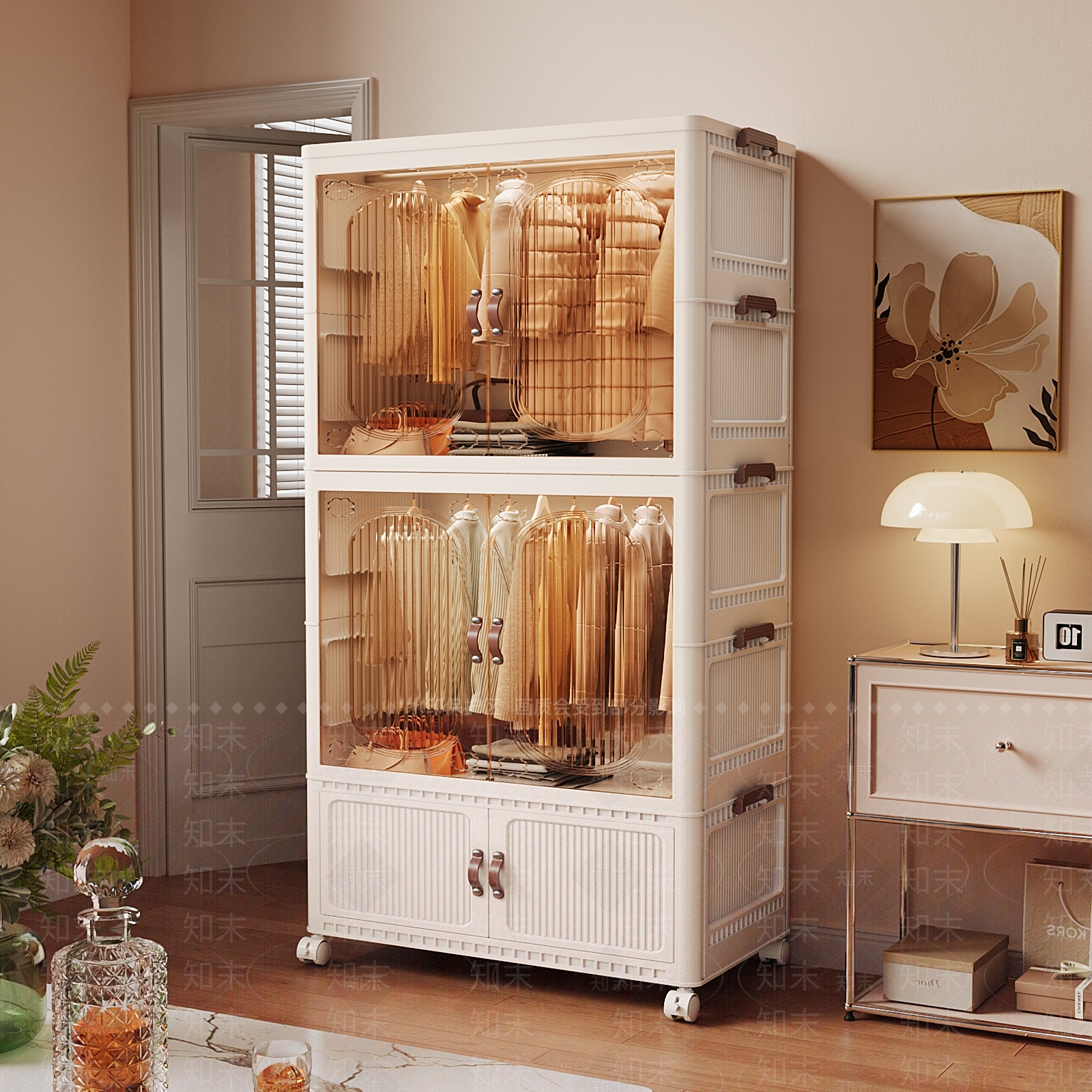 欧式奶油衣柜3D模型下载【ID:1184984085】