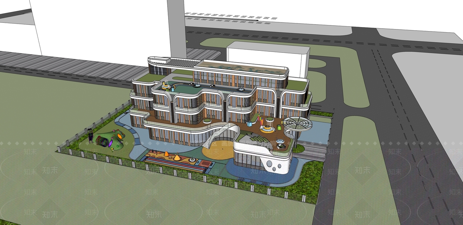 现代小公建SU模型下载【ID:1184986918】