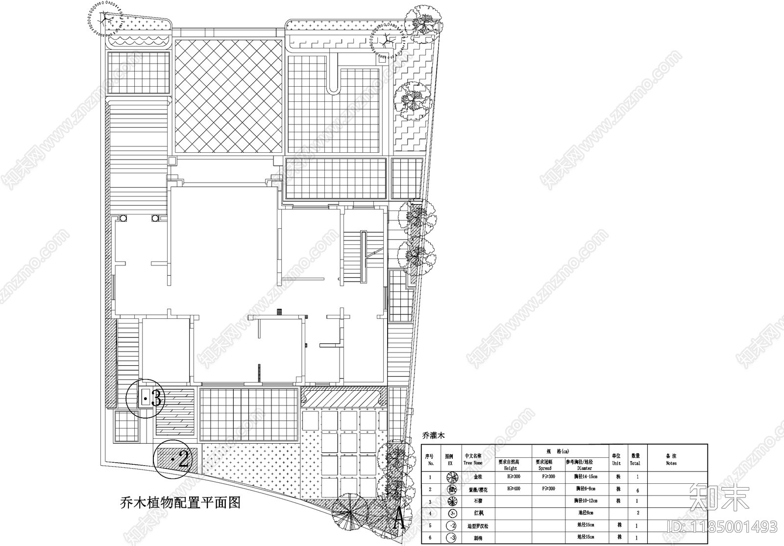 庭院cad施工图下载【ID:1185001493】