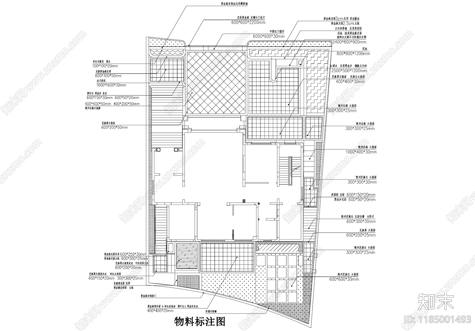 庭院cad施工图下载【ID:1185001493】