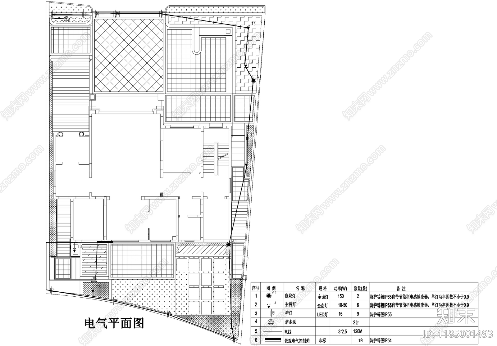 庭院cad施工图下载【ID:1185001493】