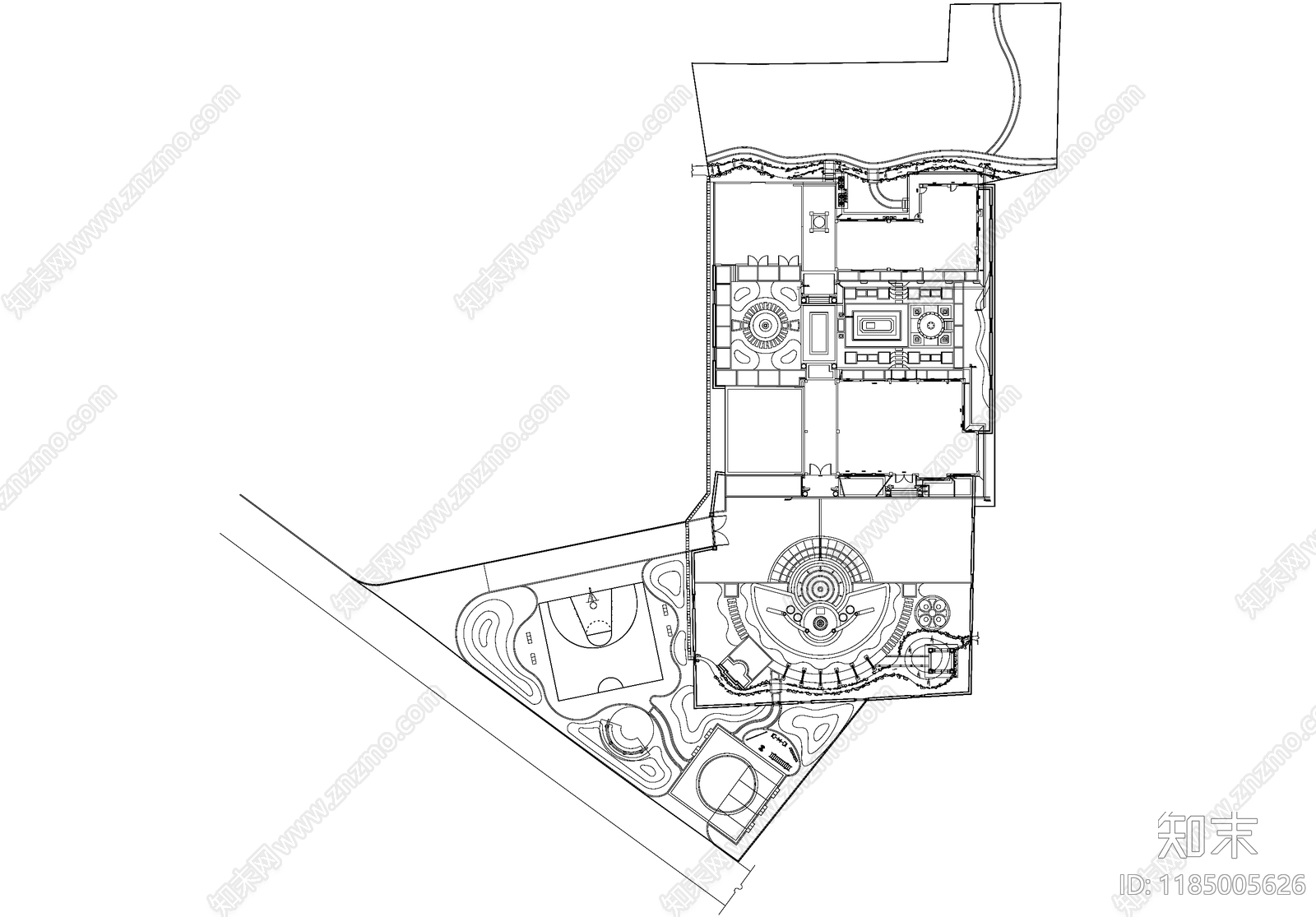 景观平面图cad施工图下载【ID:1185005626】