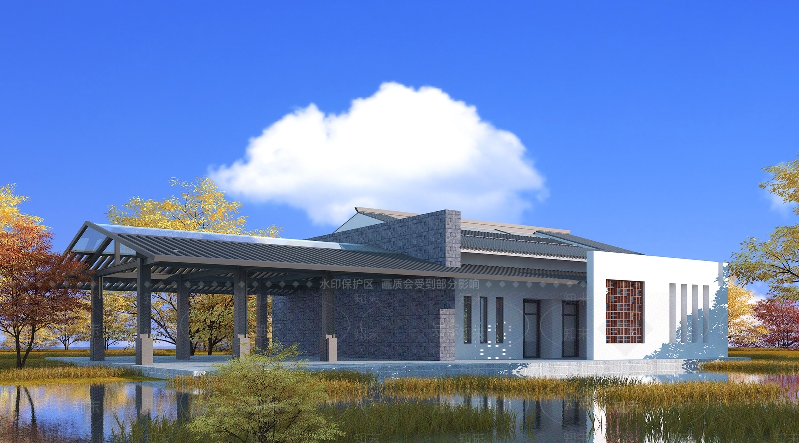 现代艺术风格建筑3D模型下载【ID:1185025002】