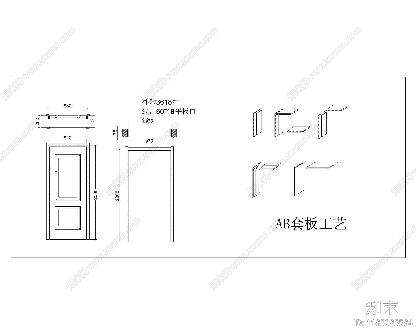 欧式门cad施工图下载【ID:1185025584】