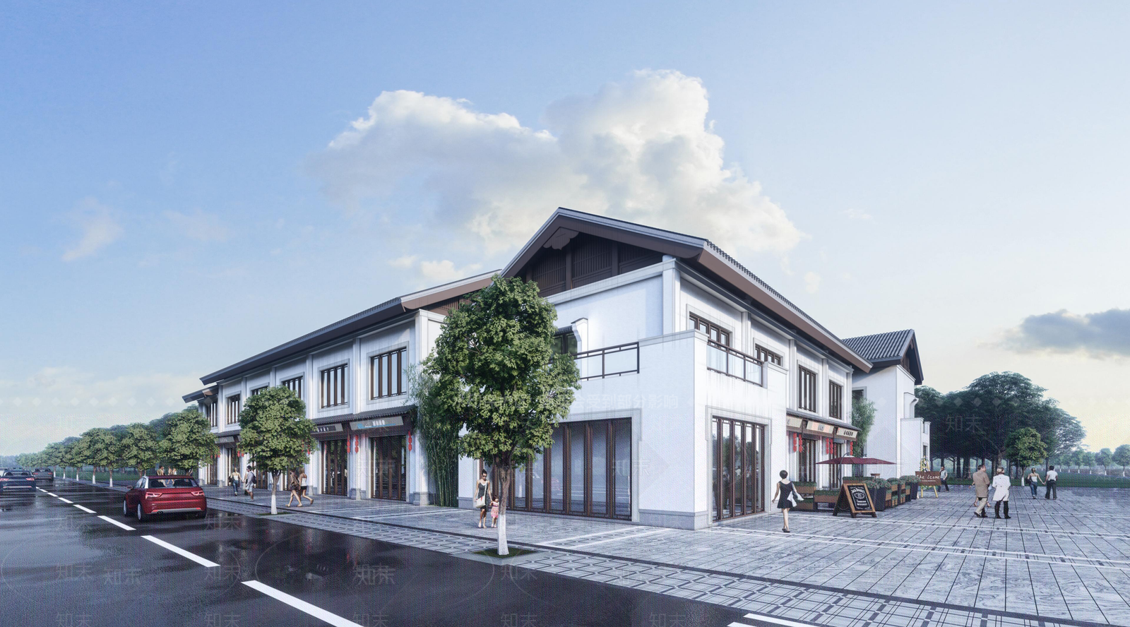新中式现代办公楼SU模型下载【ID:1185028857】