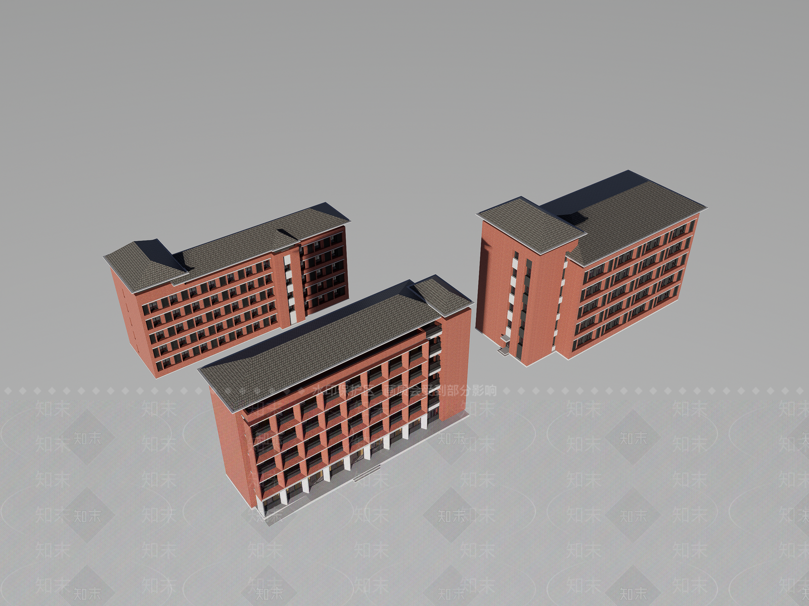 现代简约学校建筑SU模型下载【ID:1185033813】