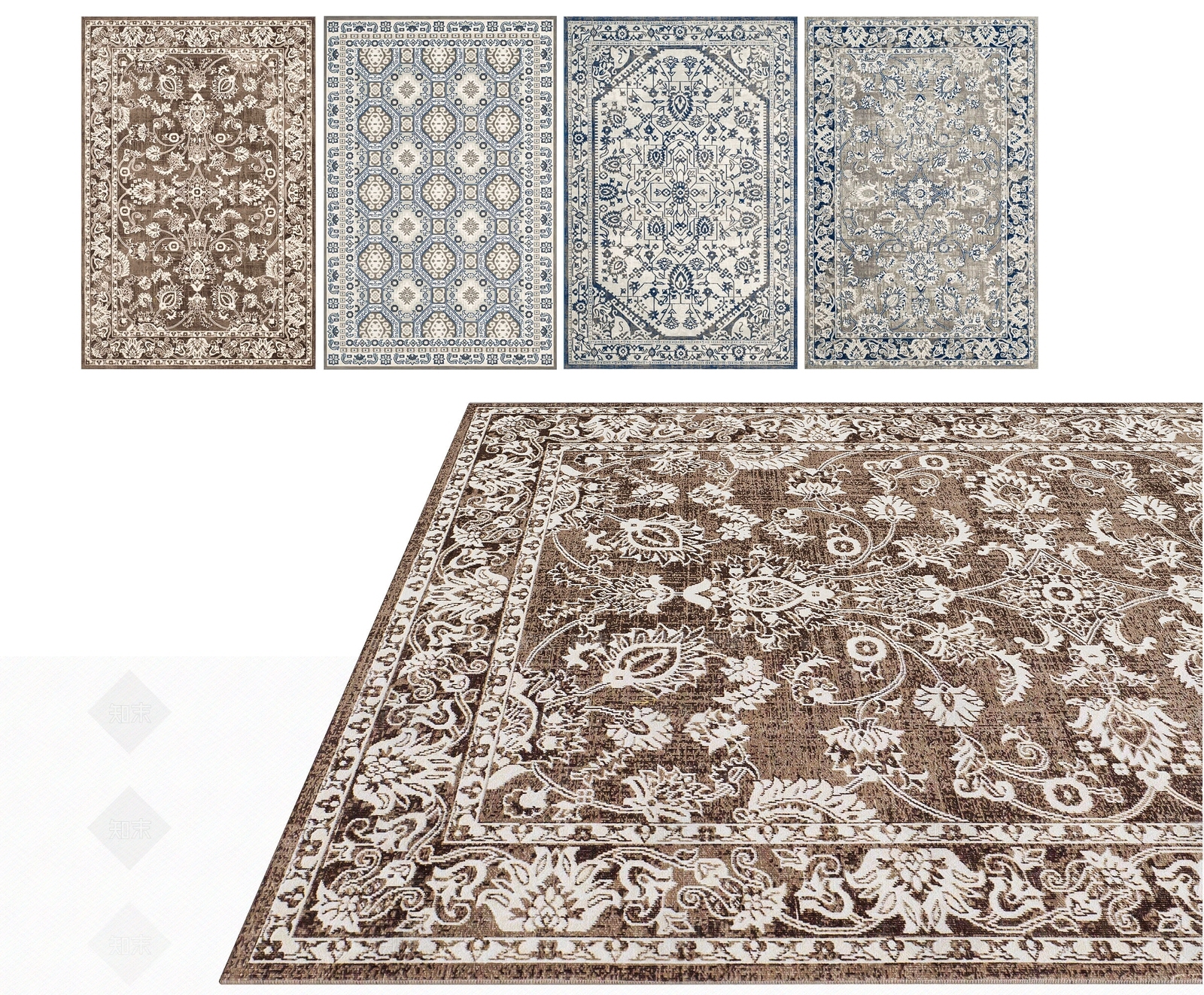 美式欧式地毯SU模型下载【ID:1185034293】