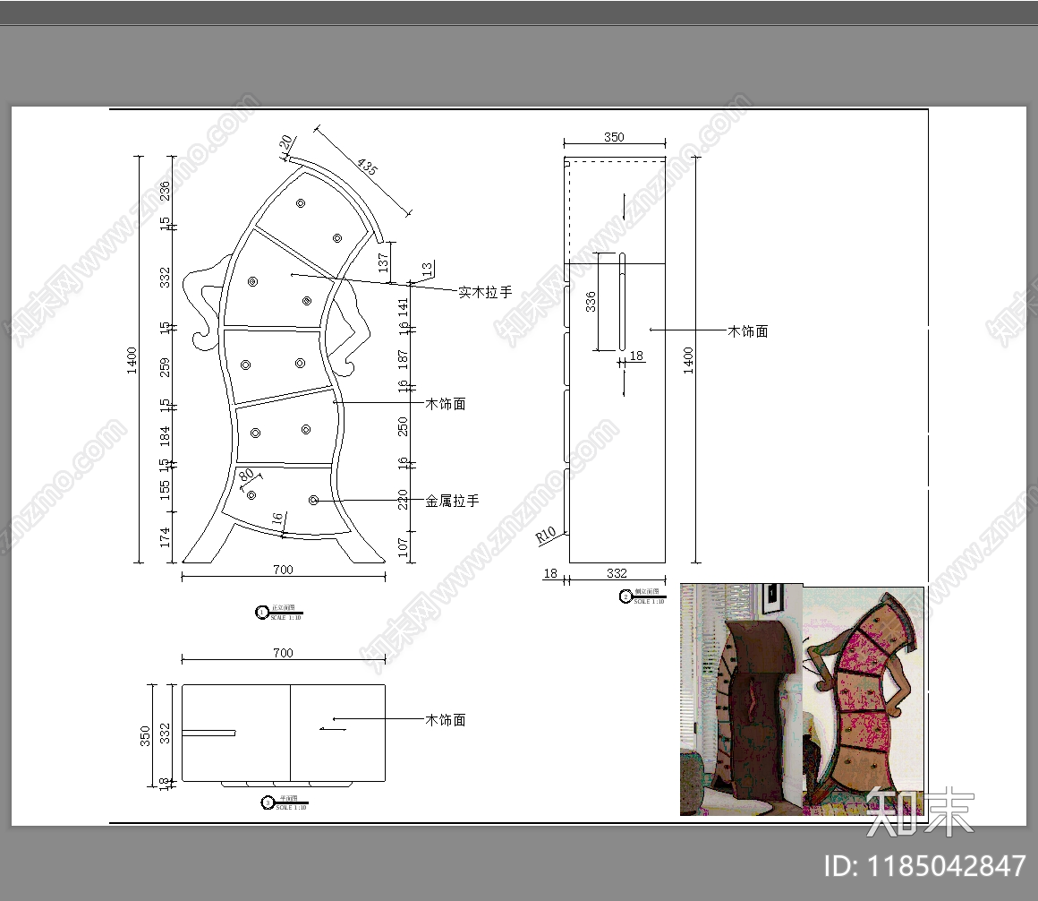 意式柜子cad施工图下载【ID:1185042847】