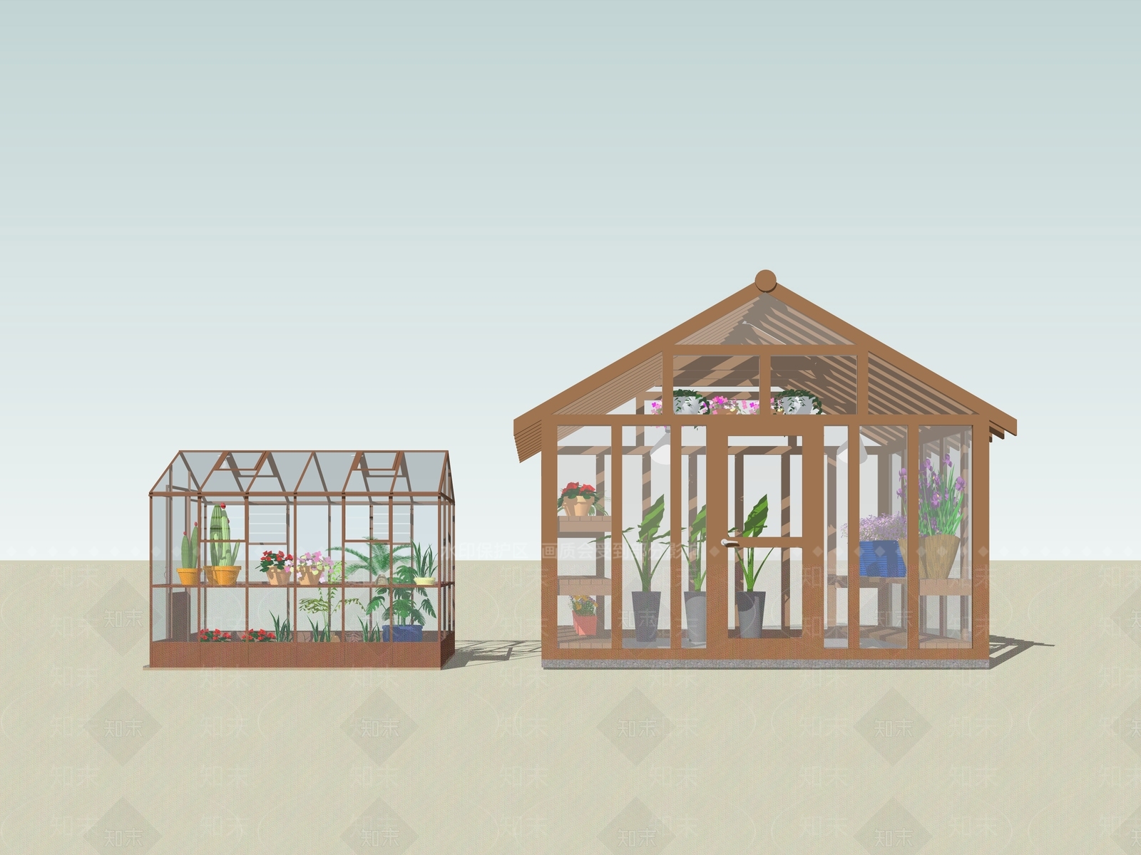 现代简约大棚SU模型下载【ID:1185050857】