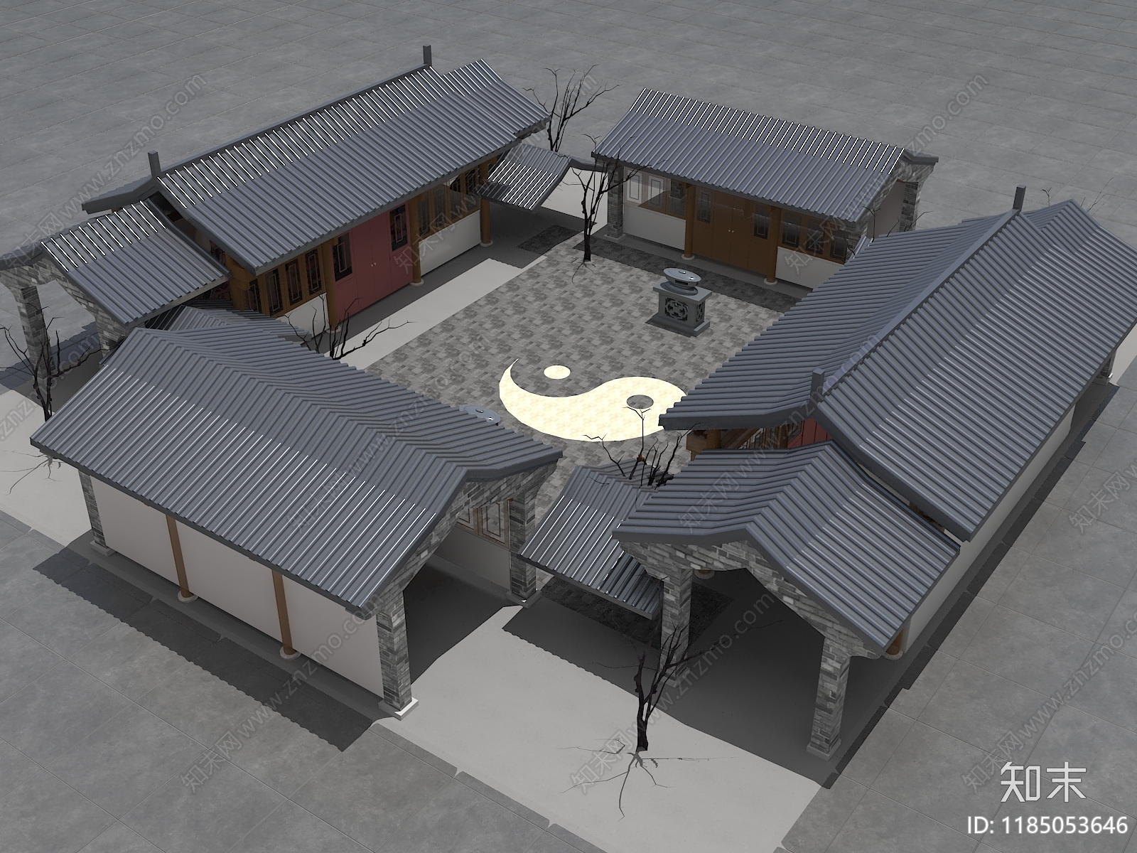 中式古建3D模型下载【ID:1185053646】