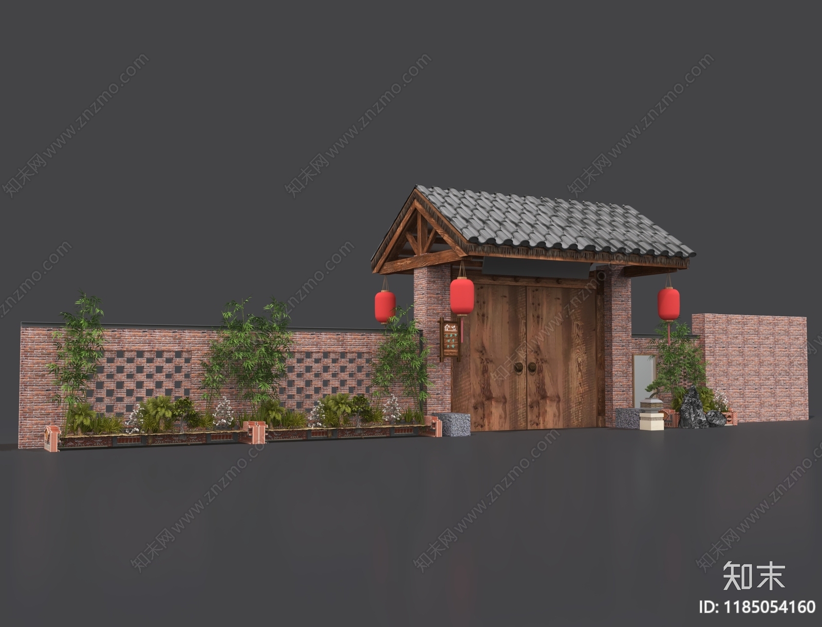 新中式中式其他门3D模型下载【ID:1185054160】