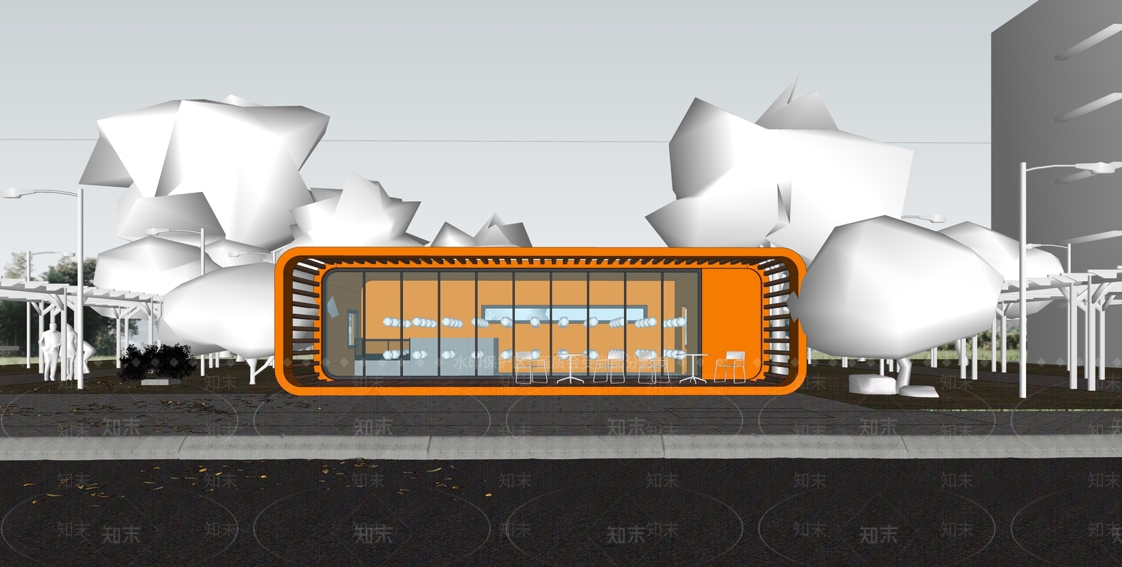 现代简约小公建SU模型下载【ID:1185061143】