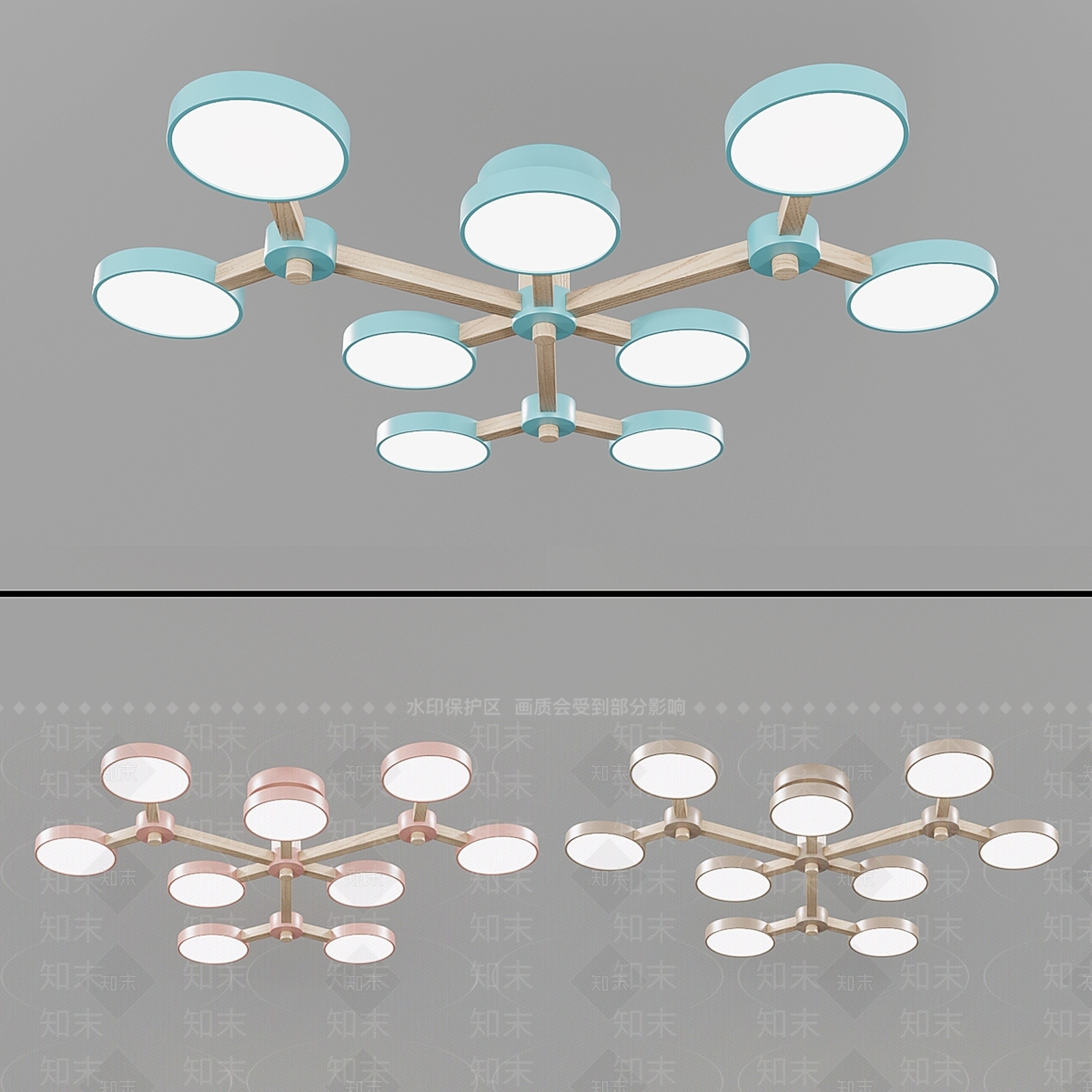 吸顶灯3D模型下载【ID:1185062357】