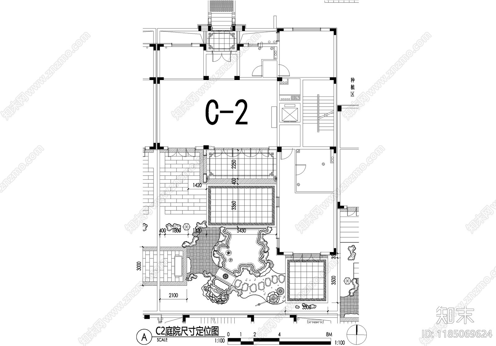 新中式庭院cad施工图下载【ID:1185069624】