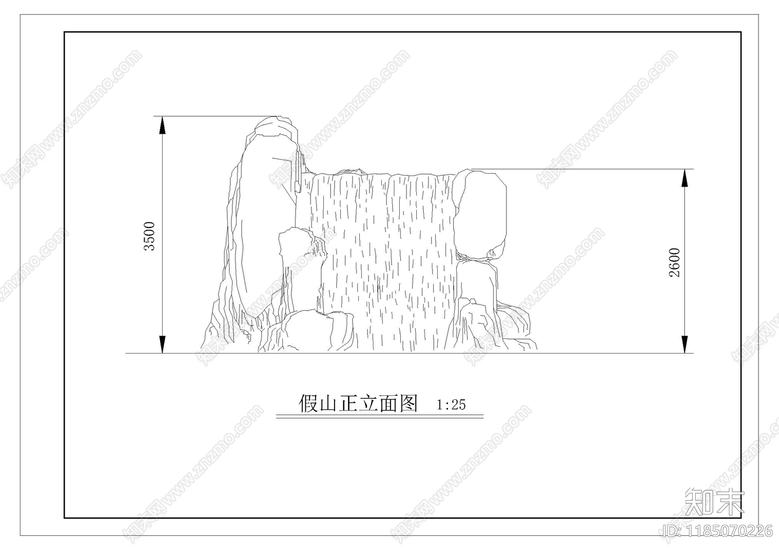新中式中式假山水景图库cad施工图下载【ID:1185070226】