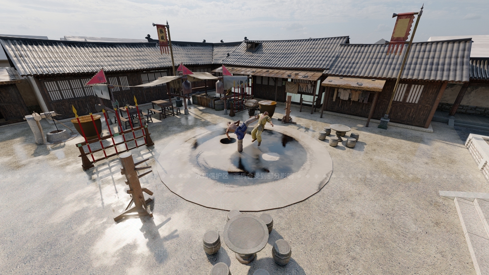 中式古建筑SU模型下载【ID:1185072657】