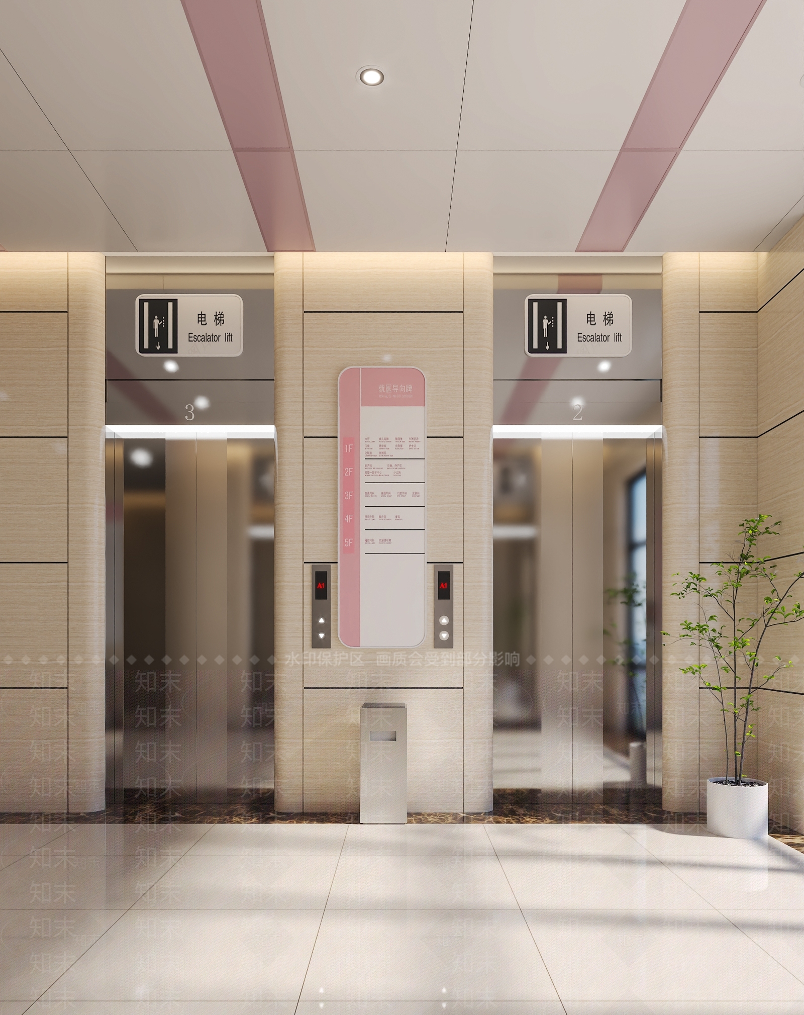 现代电梯厅SU模型下载【ID:1185075540】